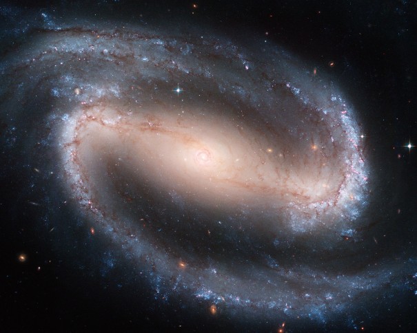 A poster-size image of the beautiful barred spiral galaxy NGC 13